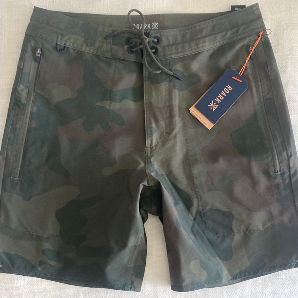 Roark Green Camouflage Board Shorts
